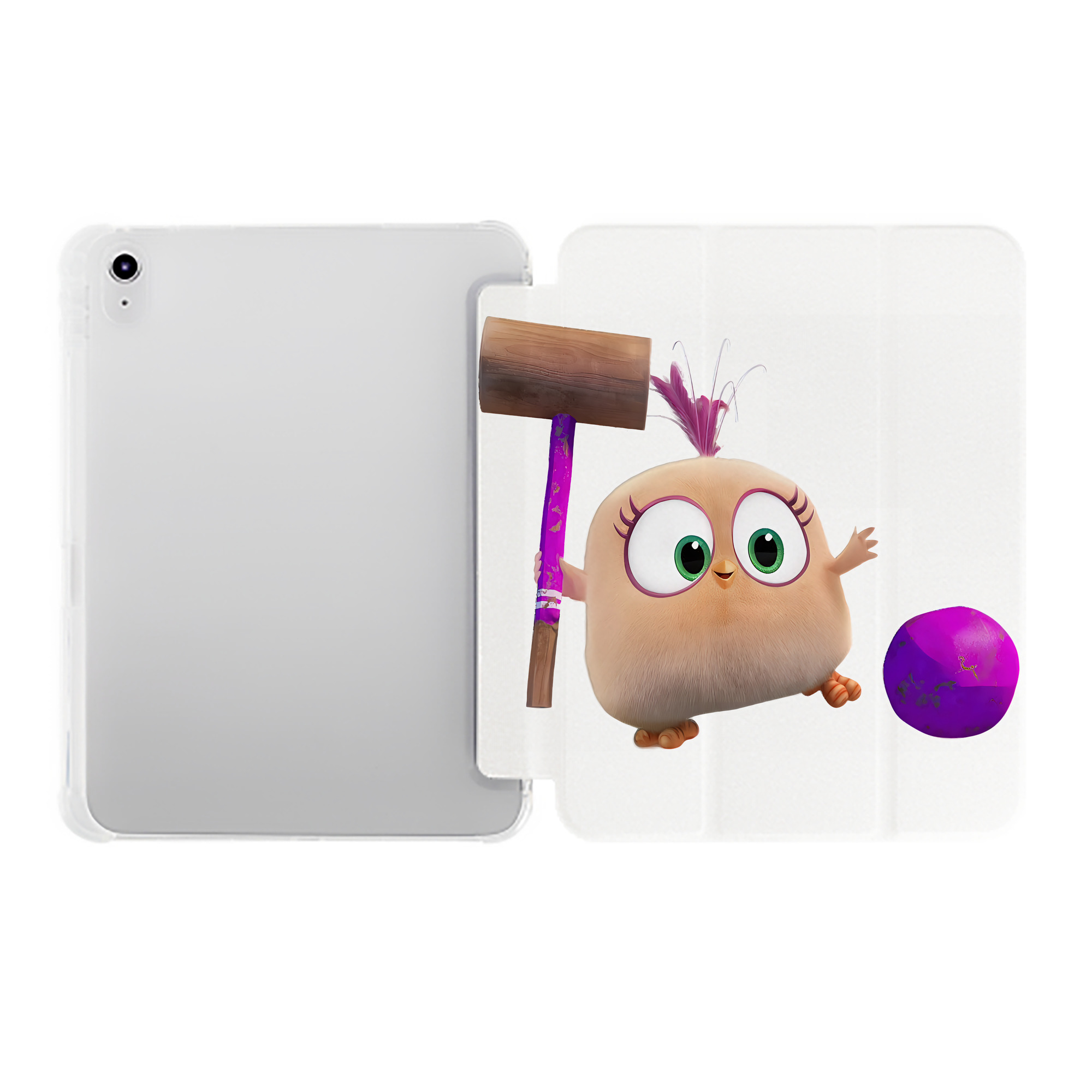 （画像用） Angry Birds アングリーバード IPad ケース ペン収納付き 三つ折りスタンド PUレザー×シリコン 対応機種9.5/10.5/10.9インチ